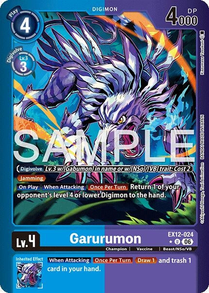 Image for Garurumon (Limited Foil) (EX12-024 U) [Digital World Shambala] {EX-12} - Digimon Card Game