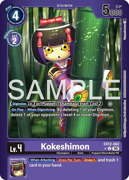 Image for Kokeshimon (Limited Foil) (EX12-062 C) [Digital World Shambala] {EX-12} - Digimon Card Game