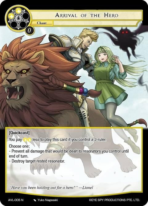 Image for Arrival of the Hero (AVL-005 N) [Attack on Velmardia] - Force of Will