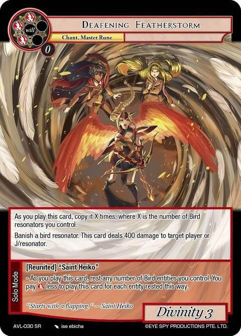 Image for Deafening Featherstorm (AVL-030 SR) [Attack on Velmardia] - Force of Will