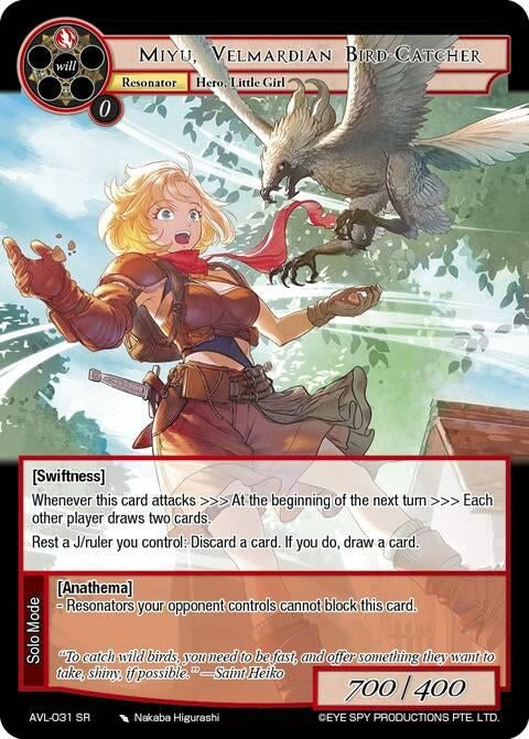 Image for Miyu, Velmardian Bird-Catcher (AVL-031 SR) [Attack on Velmardia] - Force of Will