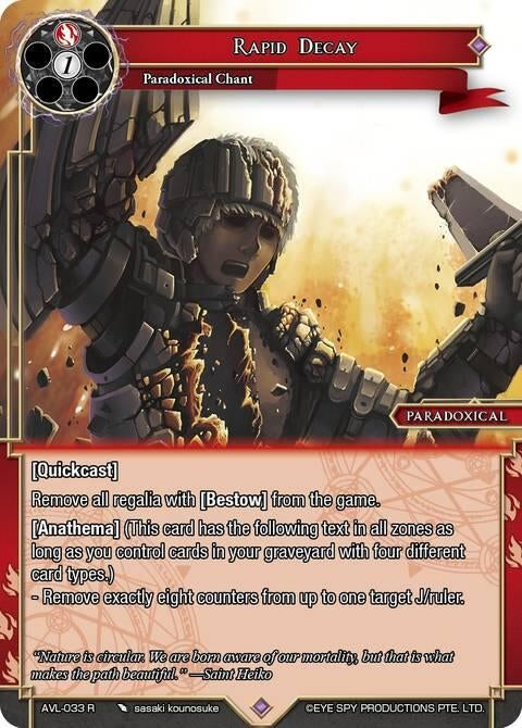 Image for Rapid Decay (AVL-033 R) [Attack on Velmardia] - Force of Will