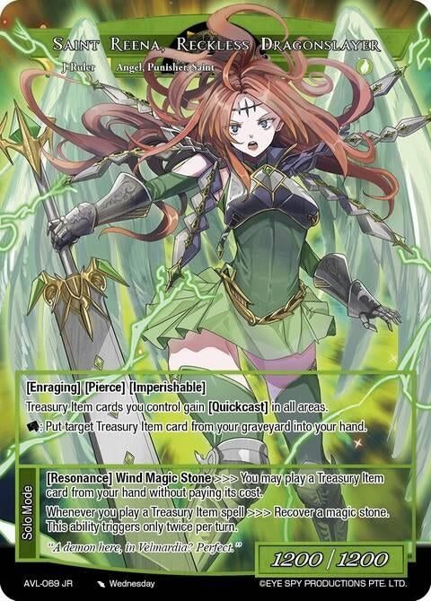 Image for Twilight Hunter, Saint Reena // Saint Reena, Reckless Dragonslayer (AVL-069 JR) [Attack on Velmardia] - Force of Will