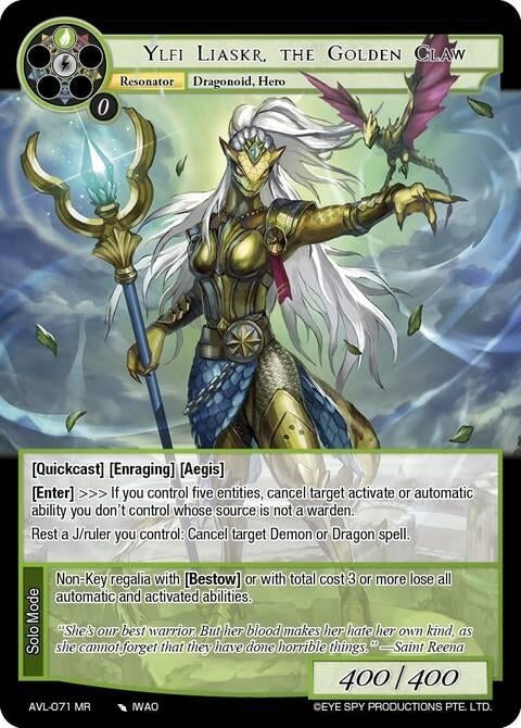 Image for Ylfi Liaskr, the Golden Claw (AVL-071 MR) [Attack on Velmardia] - Force of Will