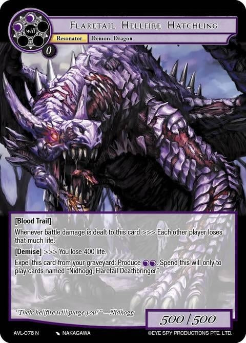 Image for Flaretail Hellfire Hatchling (AVL-076 N) [Attack on Velmardia] - Force of Will