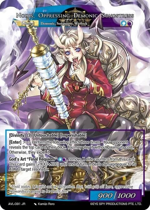 Image for Sylthmir's Mastermind, Noihs // Noihs, Oppressing Demonic Songstress (AVL-091 JR) [Attack on Velmardia] - Force of Will