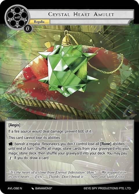 Image for Crystal Heart Amulet (AVL-092 N) [Attack on Velmardia] - Force of Will