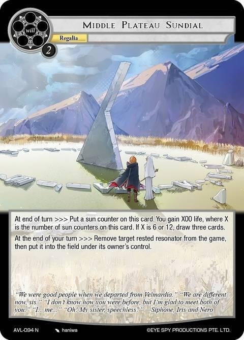Image for Middle Plateau Sundial (AVL-094 N) [Attack on Velmardia] - Force of Will