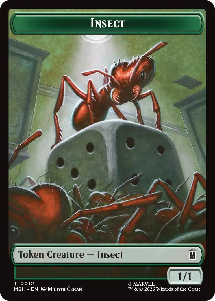 Image for Insect // Clue Double-Sided Token (012/017) [Marvel Super Heroes] {MSH} - Magic: The Gathering