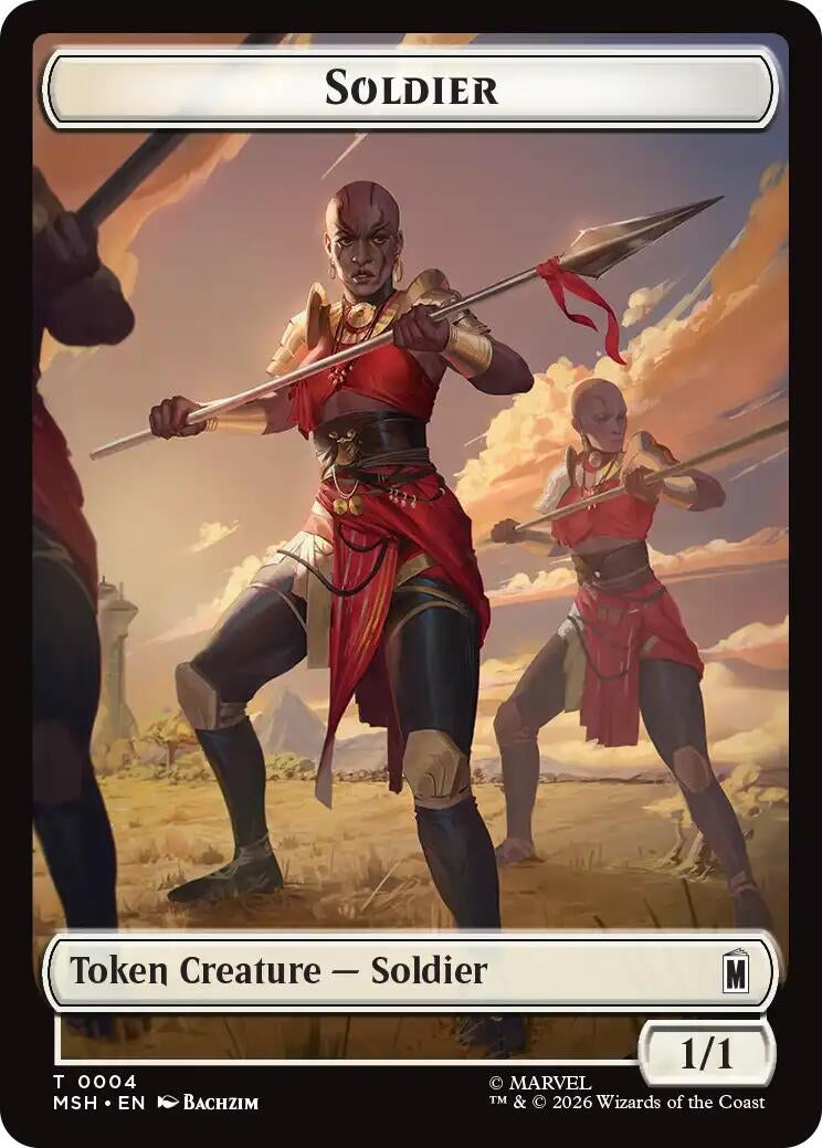 Image for Soldier // Clue Double-Sided Token (004/017) [Marvel Super Heroes] {MSH} - Magic: The Gathering