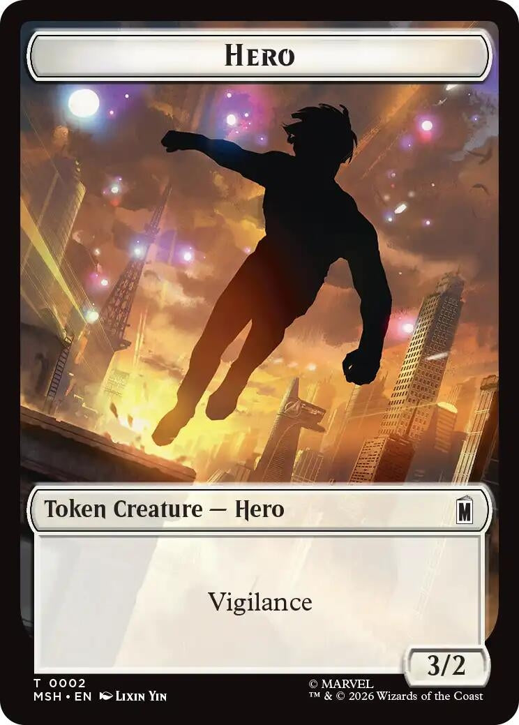 Image for Hero // Robot Villain Double-Sided Token (002/020) [Marvel Super Heroes] {MSH} - Magic: The Gathering