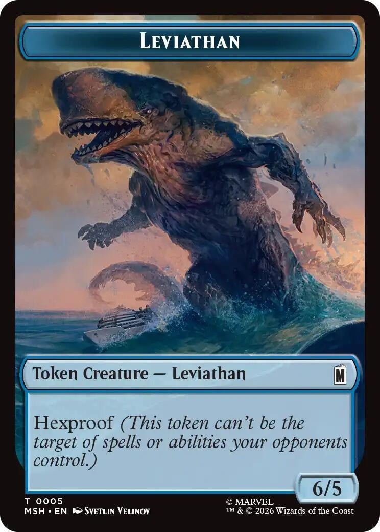 Image for Leviathan // Food Double-Sided Token (005/019) [Marvel Super Heroes] {MSH} - Magic: The Gathering