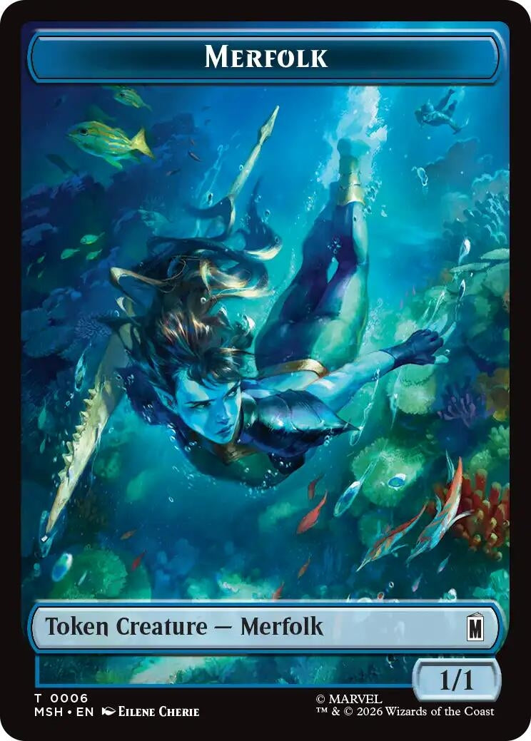 Image for Merfolk // Doombot Double-Sided Token (006/018) [Marvel Super Heroes] {MSH} - Magic: The Gathering