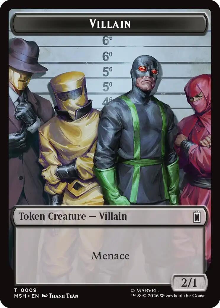 Image for Villain // Soldier Double-Sided Token (009/003) [Marvel Super Heroes] {MSH} - Magic: The Gathering