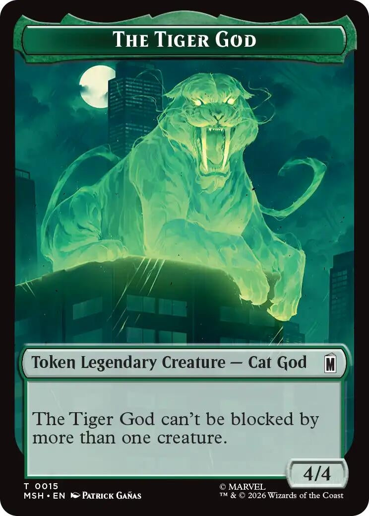 Image for The Tiger God // Sturdy Shield Double-Sided Token (015/021) [Marvel Super Heroes] {MSH} - Magic: The Gathering