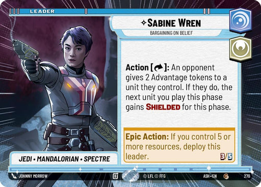 Image for Sabine Wren - Bargaining on Belief (Hyperspace) (270) [Ashes of the Empire] {ASH} - Star Wars: Unlimited