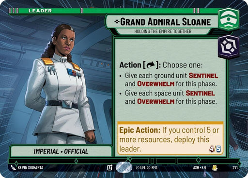Image for Grand Admiral Sloane - Holding the Empire Together (Hyperspace) (271) [Ashes of the Empire] {ASH} - Star Wars: Unlimited