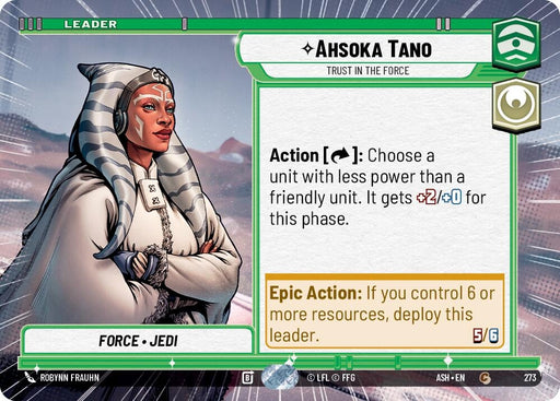 Image for Ahsoka Tano - Trust in the Force (Hyperspace) (273) [Ashes of the Empire] {ASH} - Star Wars: Unlimited
