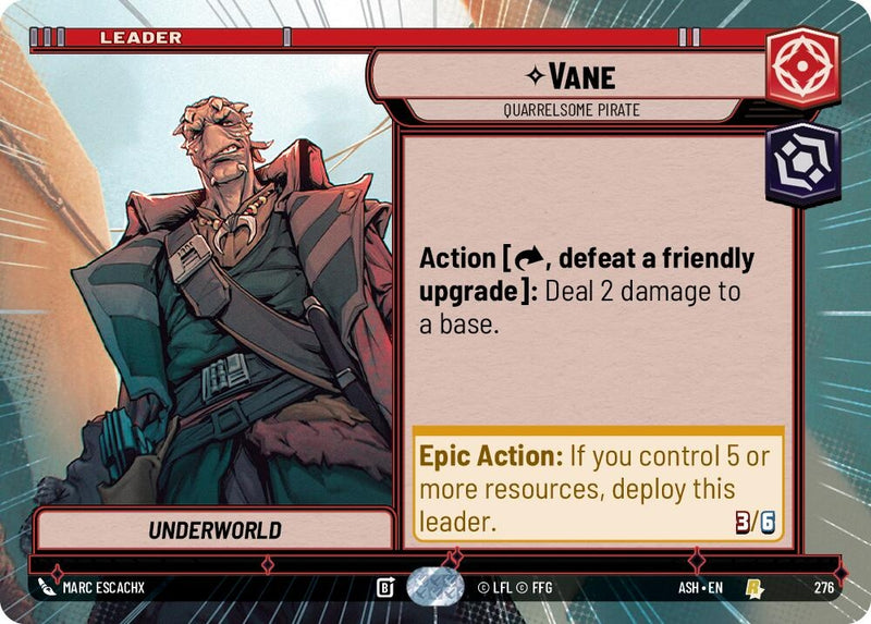 Image for Vane - Quarrelsome Pirate (Hyperspace) (276) [Ashes of the Empire] {ASH} - Star Wars: Unlimited