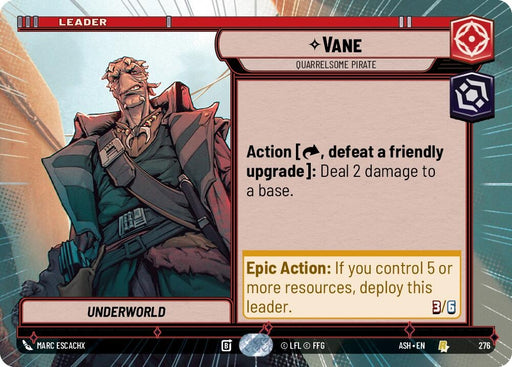 Image for Vane - Quarrelsome Pirate (Hyperspace) (276) [Ashes of the Empire] {ASH} - Star Wars: Unlimited