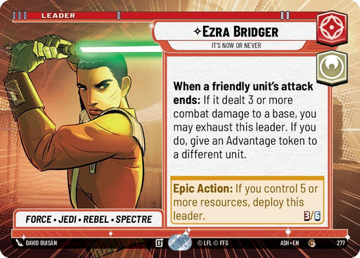 Image for Ezra Bridger - It's Now or Never (Hyperspace) (277) [Ashes of the Empire] {ASH} - Star Wars: Unlimited