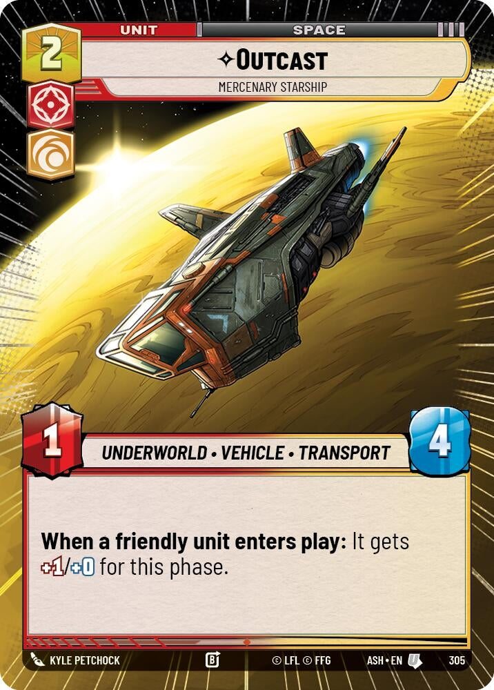 Image for Outcast - Mercenary Starship (Hyperspace) (305) [Ashes of the Empire] {ASH} - Star Wars: Unlimited