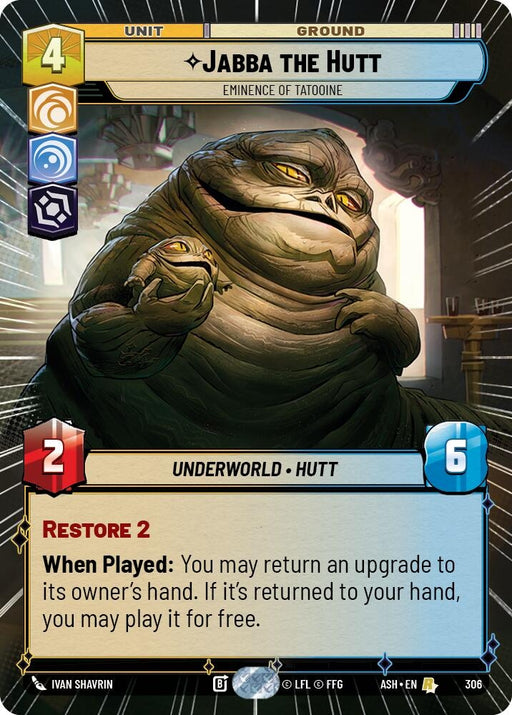 Image for Jabba the Hutt - Eminence of Tatooine (Hyperspace) (306) [Ashes of the Empire] {ASH} - Star Wars: Unlimited
