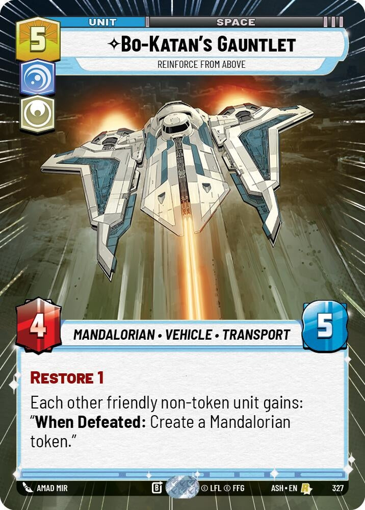 Image for Bo-Katan's Gauntlet - Reinforce from Above (Hyperspace) (327) [Ashes of the Empire] {ASH} - Star Wars: Unlimited