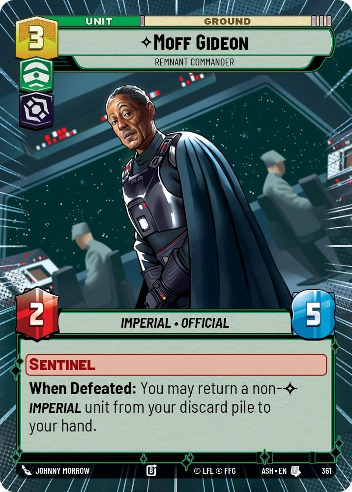 Image for Moff Gideon - Remnant Commander (Hyperspace) (361) [Ashes of the Empire] {ASH} - Star Wars: Unlimited