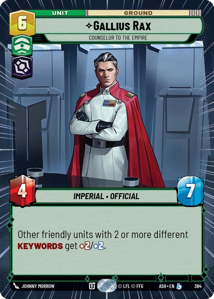 Image for Gallius Rax - Counselor to the Empire (Hyperspace) (364) [Ashes of the Empire] {ASH} - Star Wars: Unlimited