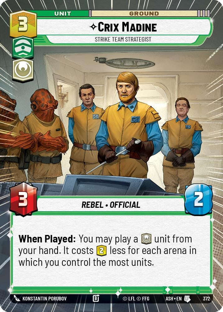 Image for Crix Madine - Strike Team Strategist (Hyperspace) (372) [Ashes of the Empire] {ASH} - Star Wars: Unlimited