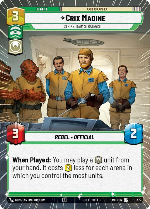 Image for Crix Madine - Strike Team Strategist (Hyperspace) (372) [Ashes of the Empire] {ASH} - Star Wars: Unlimited