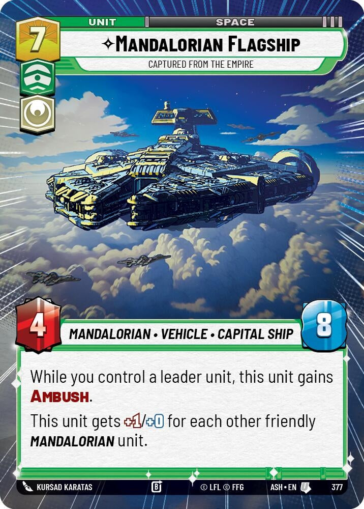 Image for Mandalorian Flagship - Captured from the Empire (Hyperspace) (377) [Ashes of the Empire] {ASH} - Star Wars: Unlimited