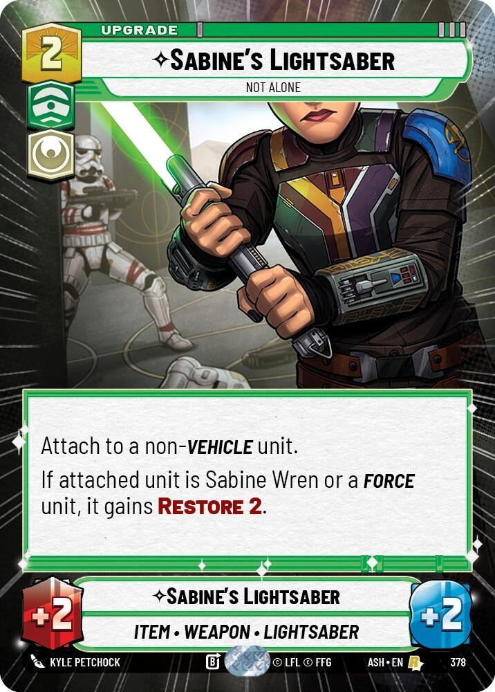 Image for Sabine's Lightsaber - Not Alone (Hyperspace) (378) [Ashes of the Empire] {ASH} - Star Wars: Unlimited