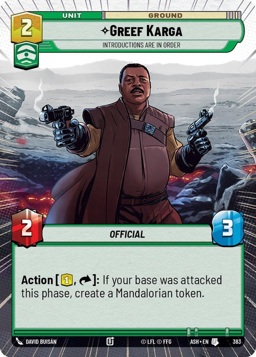 Image for Greef Karga - Introductions are in Order (Hyperspace) (383) [Ashes of the Empire] {ASH} - Star Wars: Unlimited