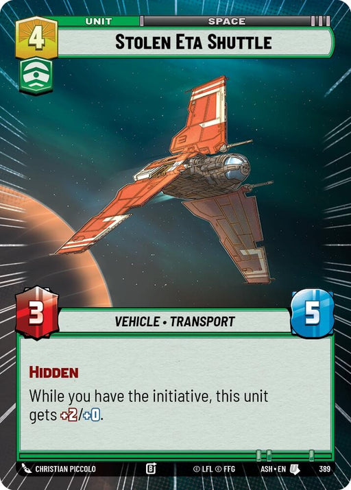 Image for Stolen Eta Shuttle (Hyperspace) (389) [Ashes of the Empire] {ASH} - Star Wars: Unlimited