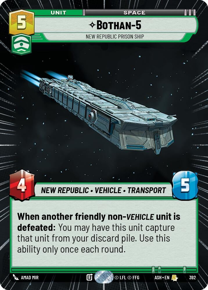 Image for Bothan-5 - New Republic Prison Ship (Hyperspace) (392) [Ashes of the Empire] {ASH} - Star Wars: Unlimited