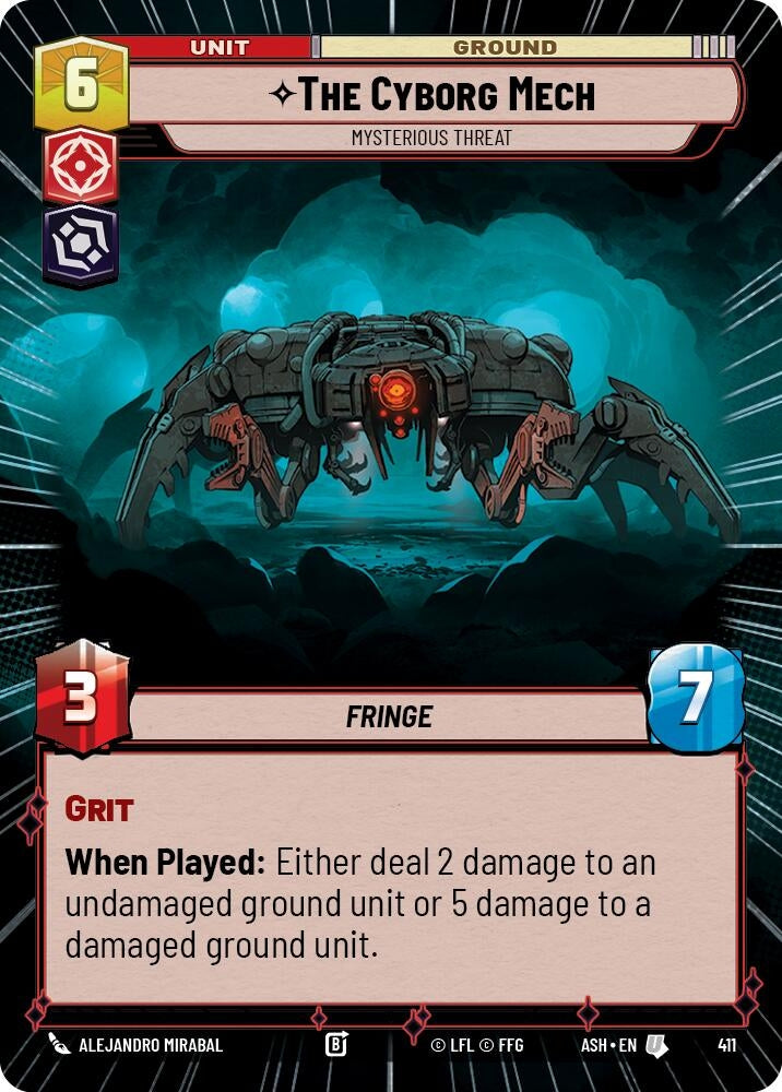 Image for The Cyborg Mech - Mysterious Threat (Hyperspace) (411) [Ashes of the Empire] {ASH} - Star Wars: Unlimited
