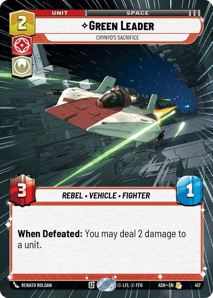 Image for Green Leader - Crynyd's Sacrifice (Hyperspace) (417) [Ashes of the Empire] {ASH} - Star Wars: Unlimited