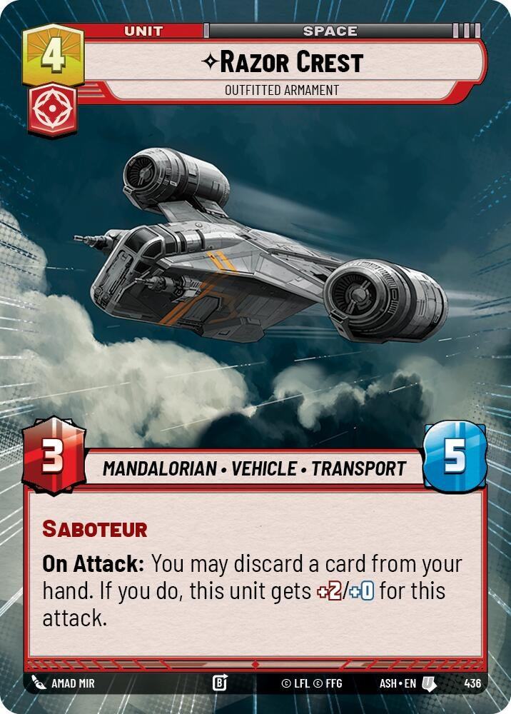Image for Razor Crest - Outfitted Armament (Hyperspace) (436) [Ashes of the Empire] {ASH} - Star Wars: Unlimited