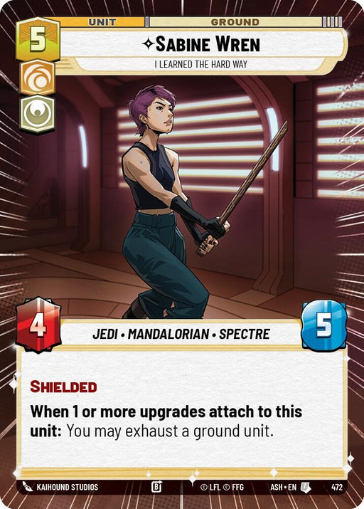 Image for Sabine Wren - I Learned the Hard Way (Hyperspace) (472) [Ashes of the Empire] {ASH} - Star Wars: Unlimited