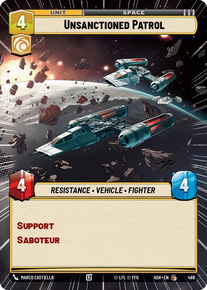 Image for Unsanctioned Patrol (Hyperspace) (486) [Ashes of the Empire] {ASH} - Star Wars: Unlimited
