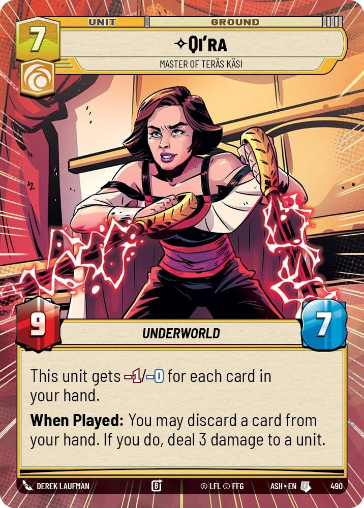 Image for Qi'ra - Master of Teras Kasi (Hyperspace) (490) [Ashes of the Empire] {ASH} - Star Wars: Unlimited