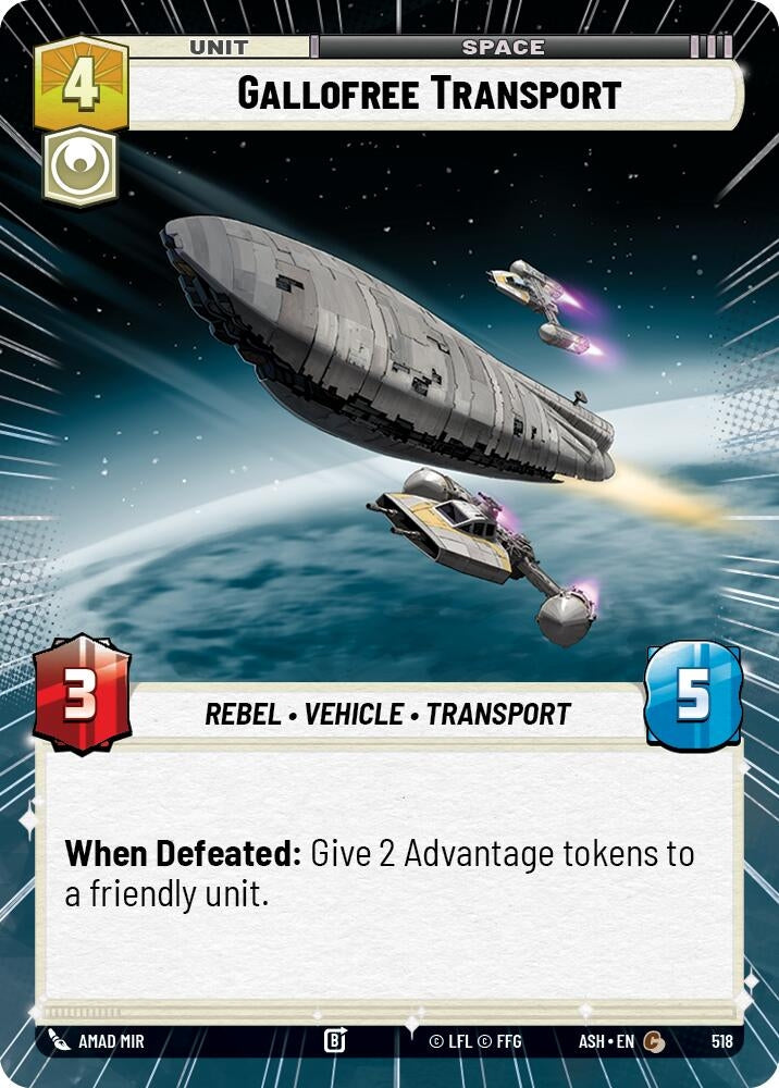 Image for Gallofree Transport (Hyperspace) (518) [Ashes of the Empire] {ASH} - Star Wars: Unlimited