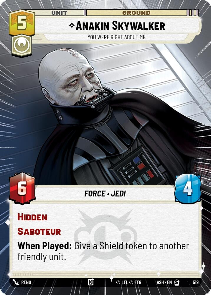 Image for Anakin Skywalker - You Were Right About Me (Hyperspace) (519) [Ashes of the Empire] {ASH} - Star Wars: Unlimited