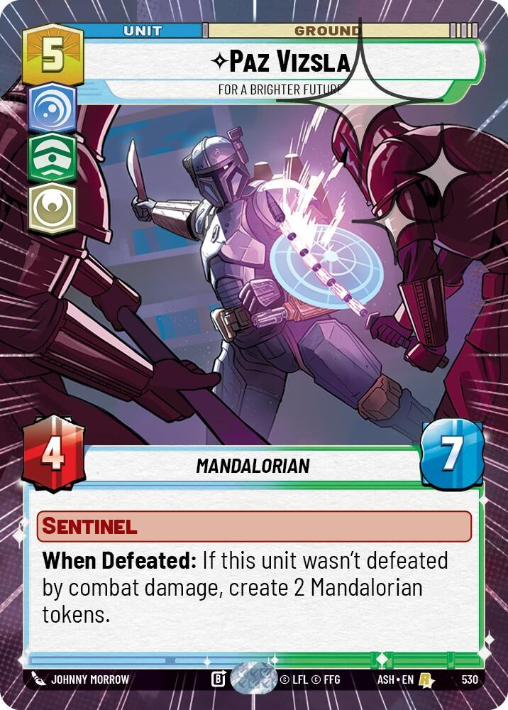 Image for Paz Vizsla - For a Brighter Future (Hyperspace Foil) (530) [Ashes of the Empire] {ASH} - Star Wars: Unlimited