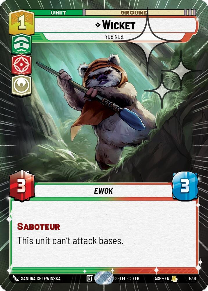 Image for Wicket - Yub Nub! (Hyperspace Foil) (536) [Ashes of the Empire] {ASH} - Star Wars: Unlimited