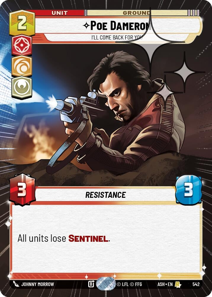Image for Poe Dameron - I'll Come Back For You (Hyperspace Foil) (542) [Ashes of the Empire] {ASH} - Star Wars: Unlimited