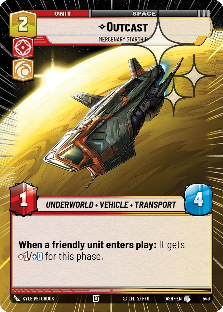 Image for Outcast - Mercenary Starship (Hyperspace Foil) (543) [Ashes of the Empire] {ASH} - Star Wars: Unlimited