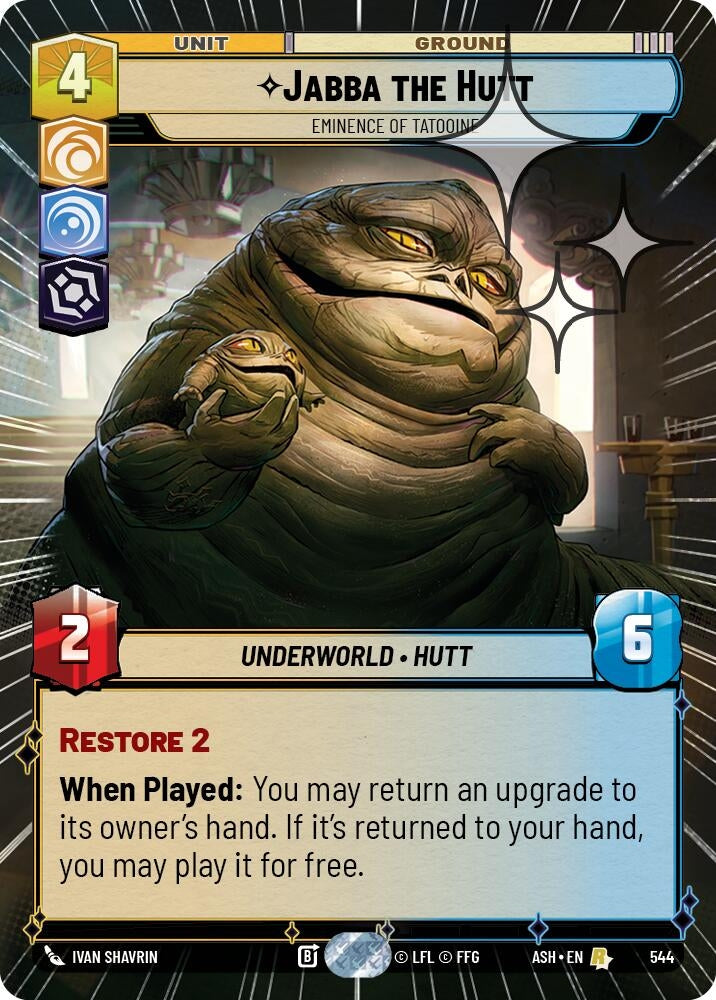 Image for Jabba the Hutt - Eminence of Tatooine (Hyperspace Foil) (544) [Ashes of the Empire] {ASH} - Star Wars: Unlimited
